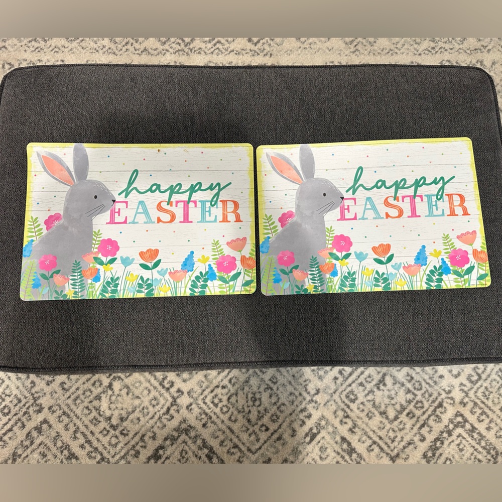 Happy Easter Bunny Decorative Placemats - Set of 2